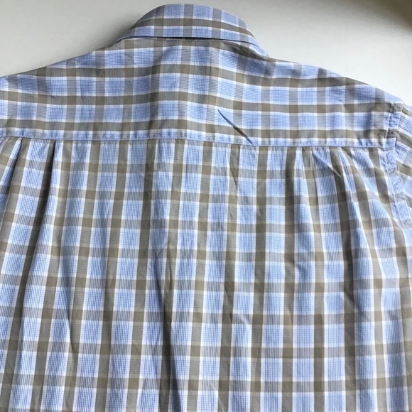 Erminegildo Zegna  Pale blue & green checks cotton shirt Sz L made in Italy 🇮🇹 - Picture 9 of 11